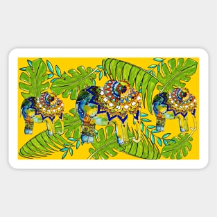 Elephant in the jungle, yellow Sticker